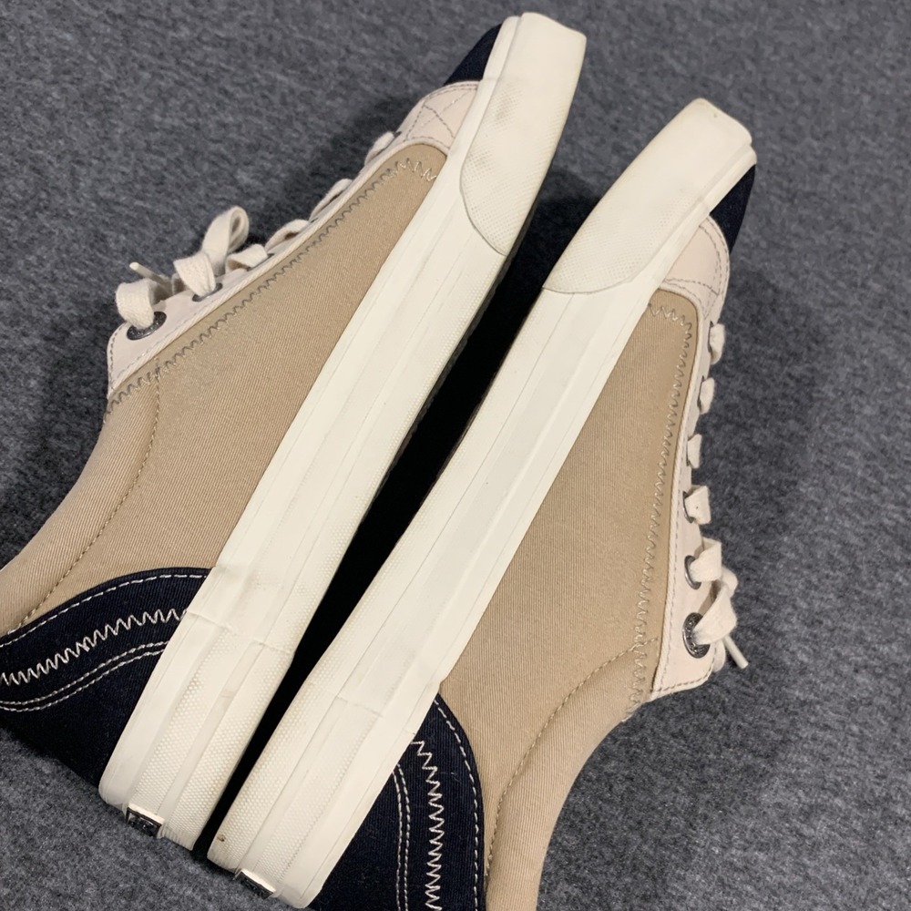 Taos Plim Soul Women's 9.5 Canvas Sneakers Tan Cream Black Low Top Shoes - Picture 8 of 8